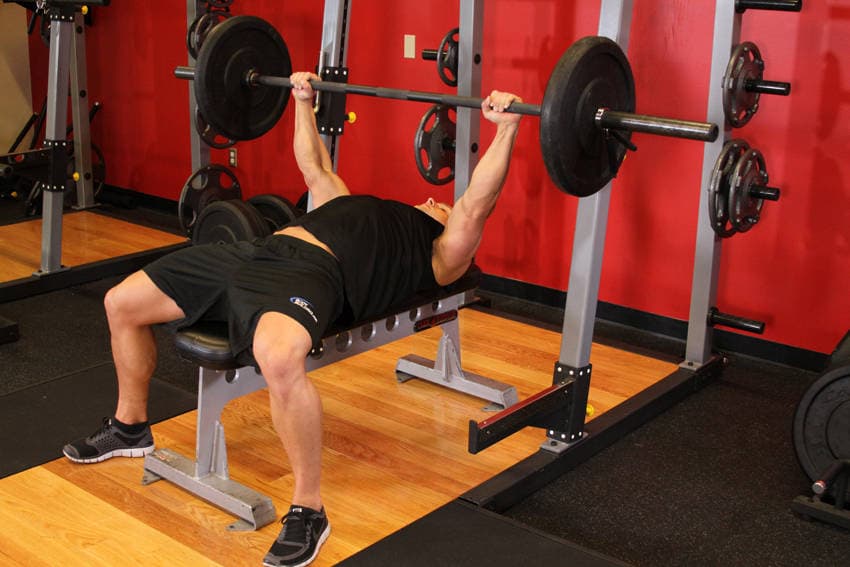 Barbell bench press, position 1