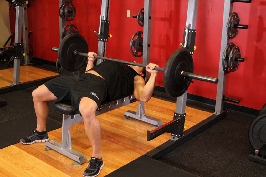 Barbell bench press, position 2