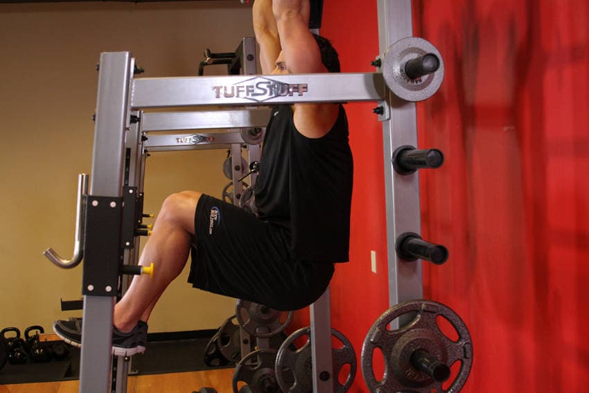 Hanging leg raise, position 2